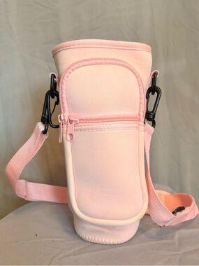 Pink Insulated Bottle Carrier Crossbody
